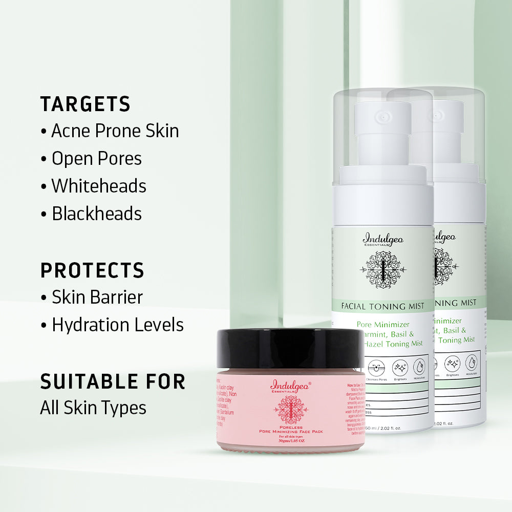 Poreless Skin Combo-Poreless Pore Minimizing Face Pack+2 Pore Minimizer Toning Mist