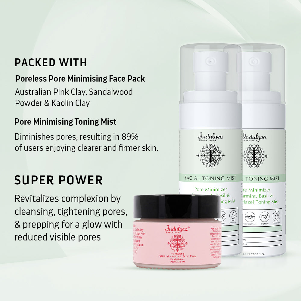 Poreless Skin Combo-Poreless Pore Minimizing Face Pack+2 Pore Minimizer Toning Mist