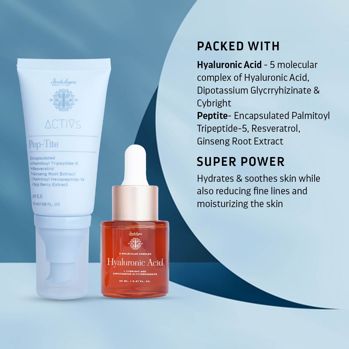 COMBO : Five Molecular Complex Hyaluronic Acid & Pep Tite - Skin Firming Moisturizer