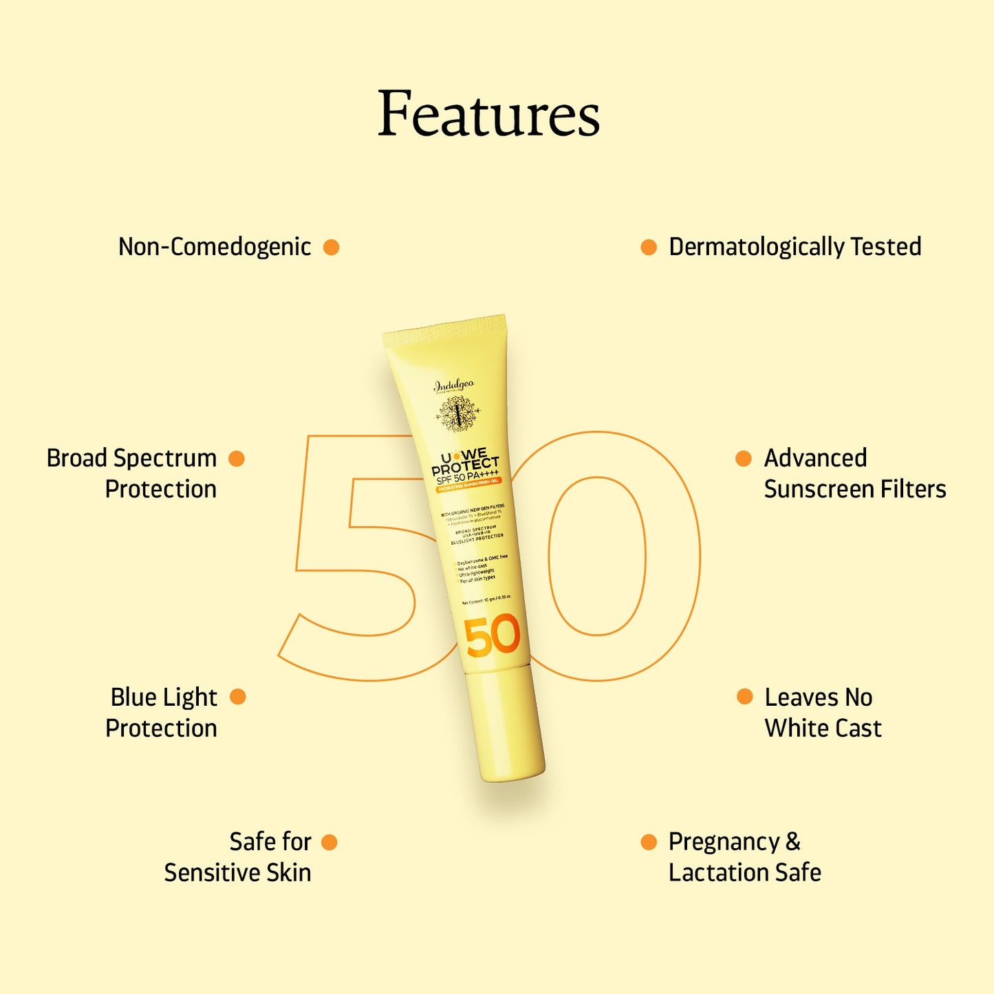 U-We Protect Ultra Light Broad Spectrum OMC Free Sunscreen Gel with New Gen Korean UV Filters - SPF 50 PA++++