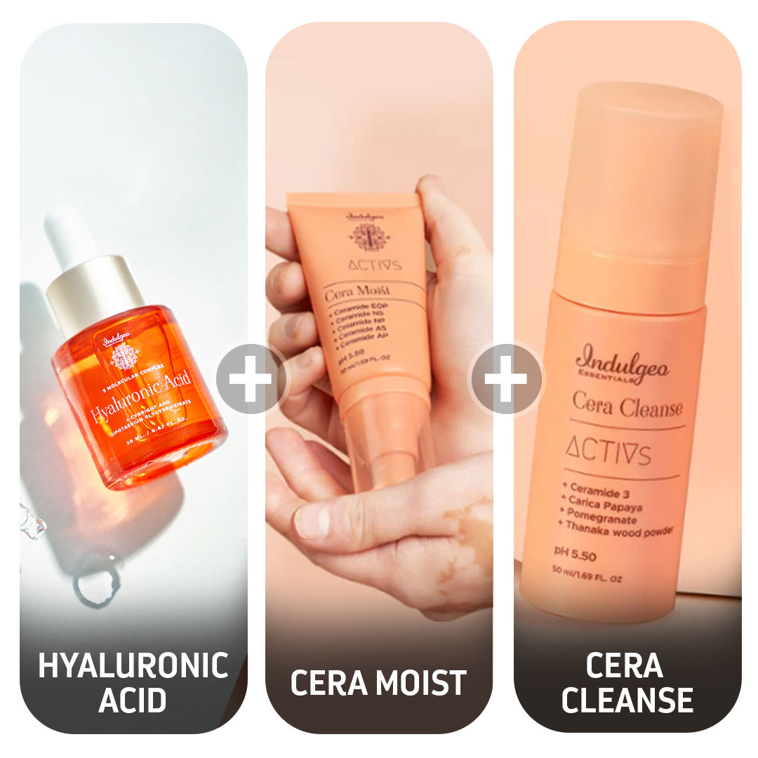 1PC Five Molecular Complex Hyaluronic Acid + 1PC Cera Moist (Ceramide Calming Moisturizer) + Mini Cera Cleanse (Foaming Face Wash)