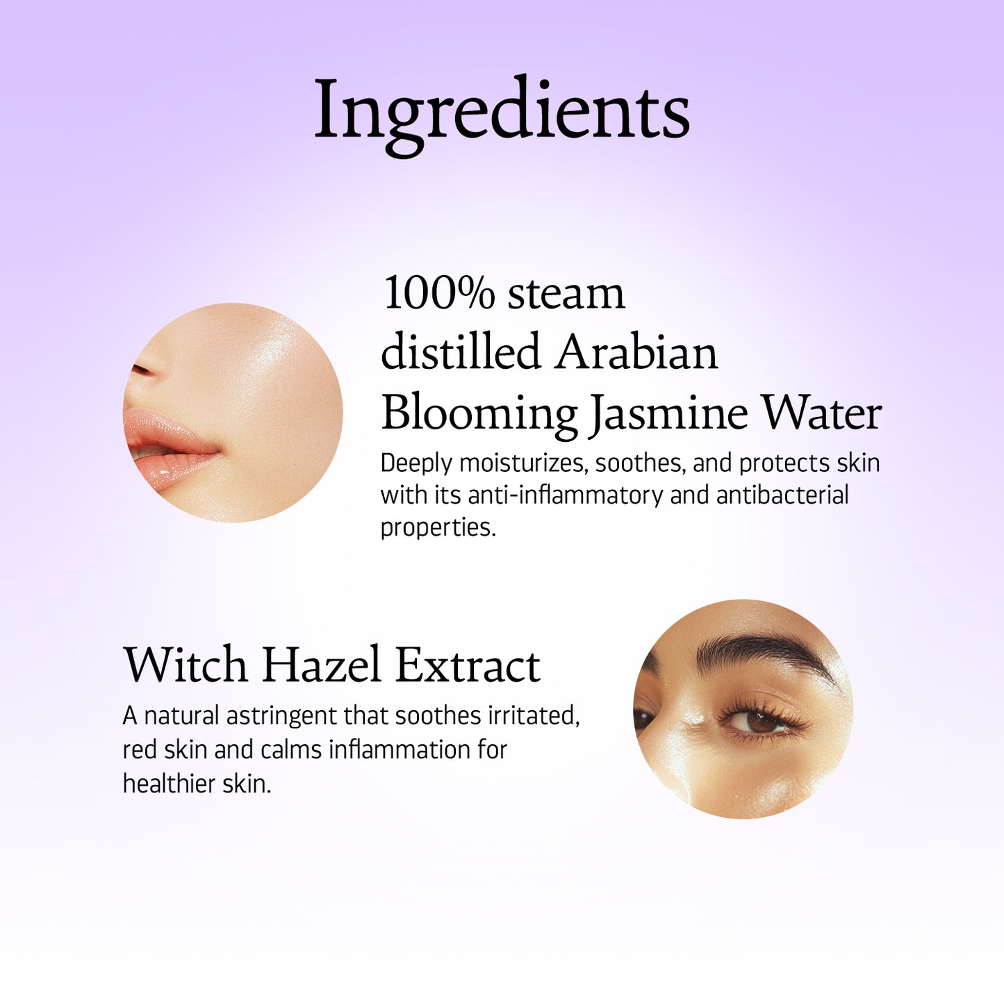Arabian Blooming Jasmine Witch Hazel Facial Toning Mist For Dry Skin (60ml)