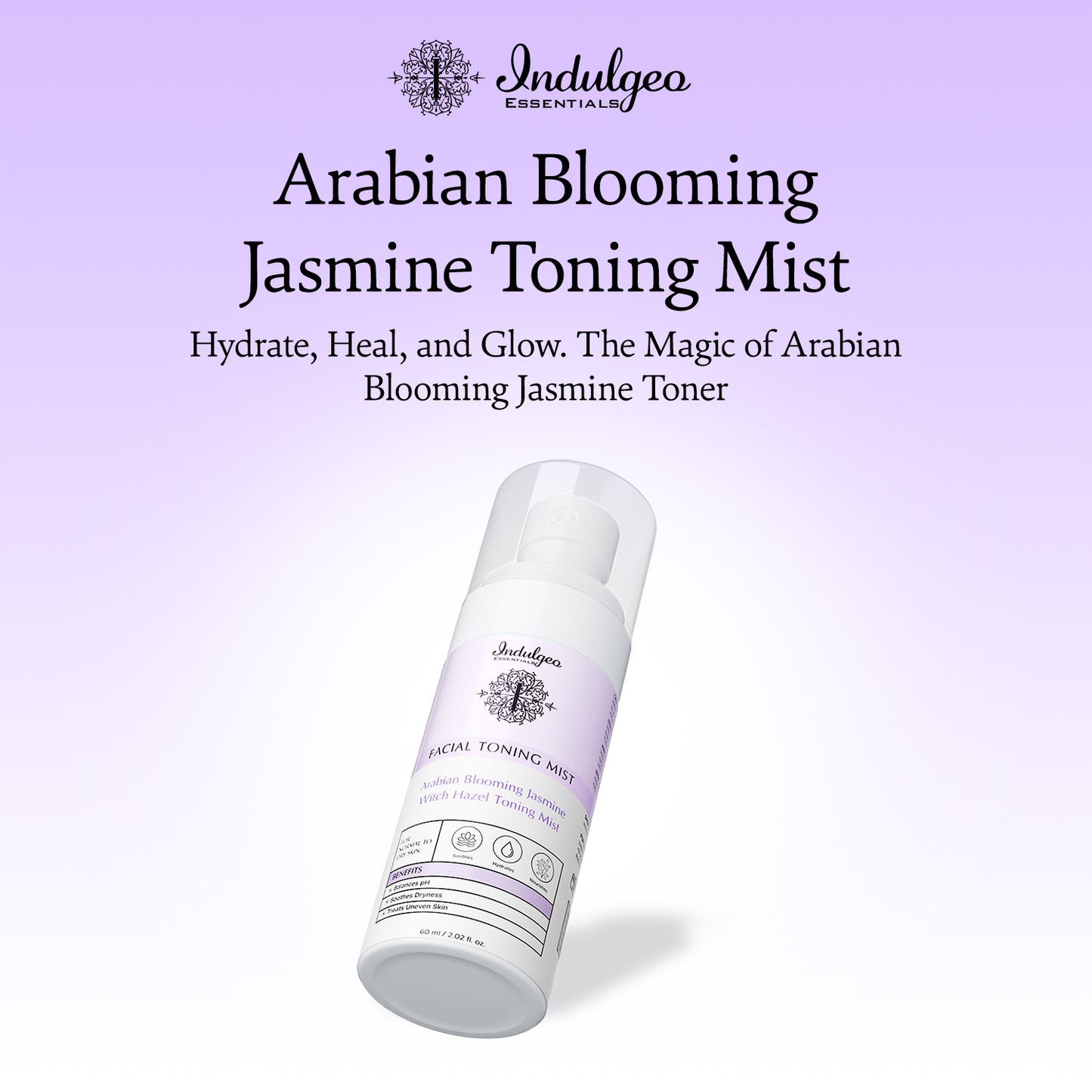 Arabian Blooming Jasmine Witch Hazel Facial Toning Mist For Dry Skin (60ml)