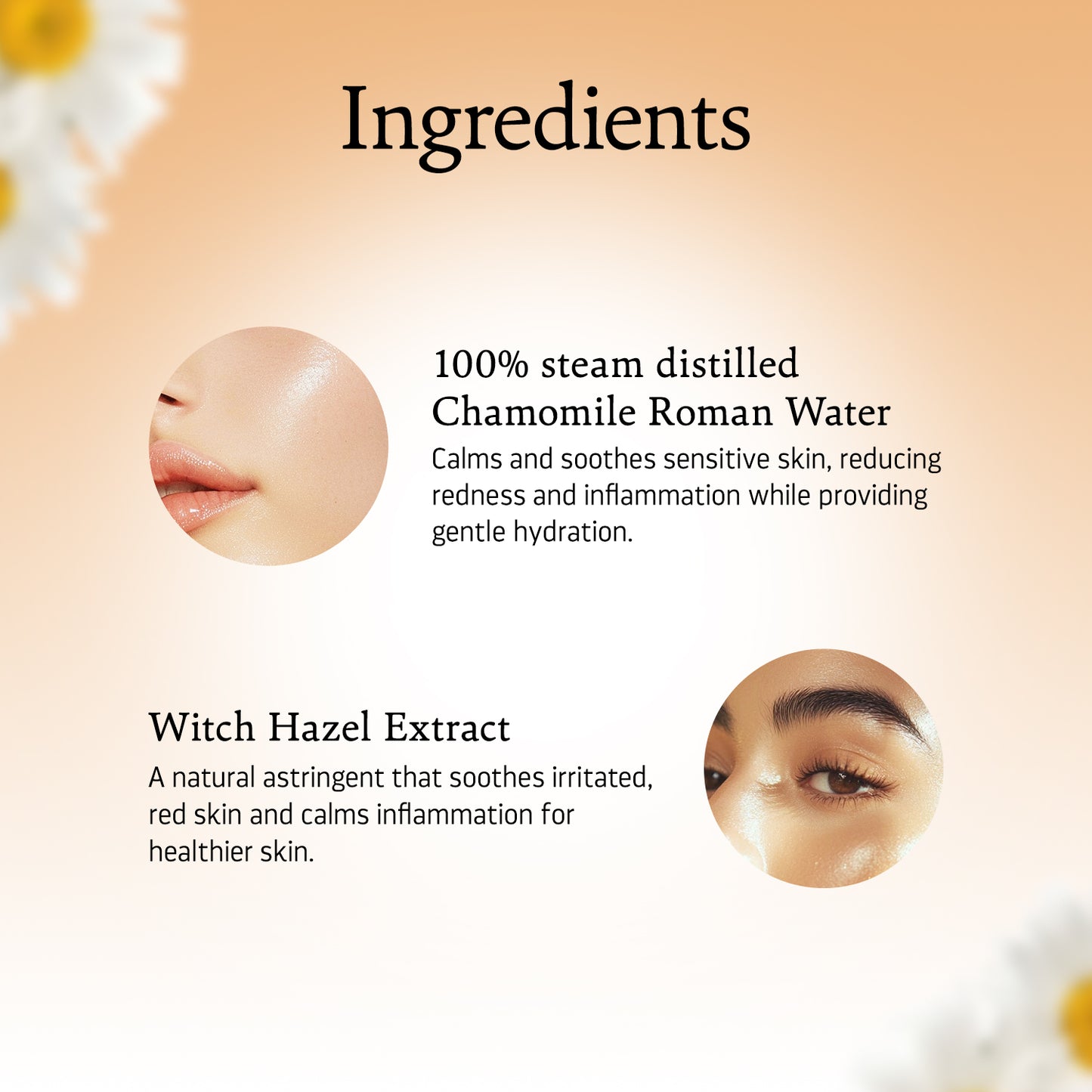 Chamomile Roman Witch Hazel Facial Toning Mist For Sensitive Skin (60ml)