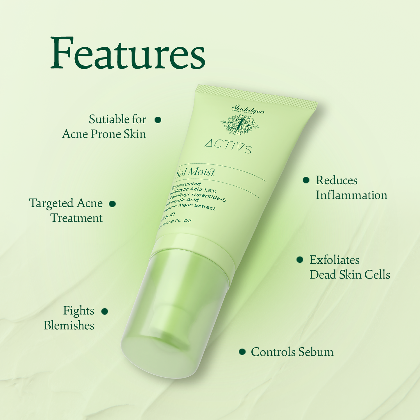 SAL MOIST - 1.5% Encapsulated Salicylic Acid Acne Healing Exfoliating Moisturizer