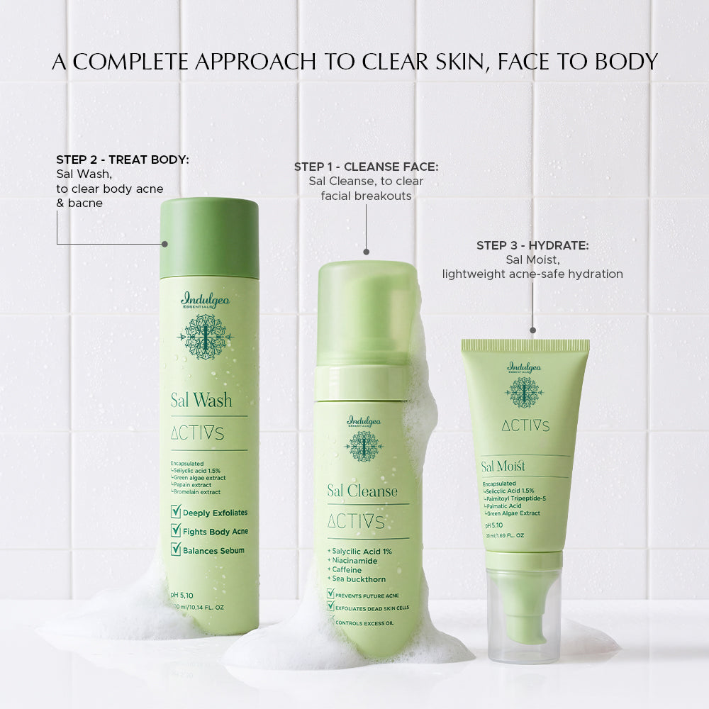 Sal Wash | Salicylic Acid Body Wash for Body Acne, Bacne with 1.5% Encapsulated Salicylic Acid, Papain & Bromelain