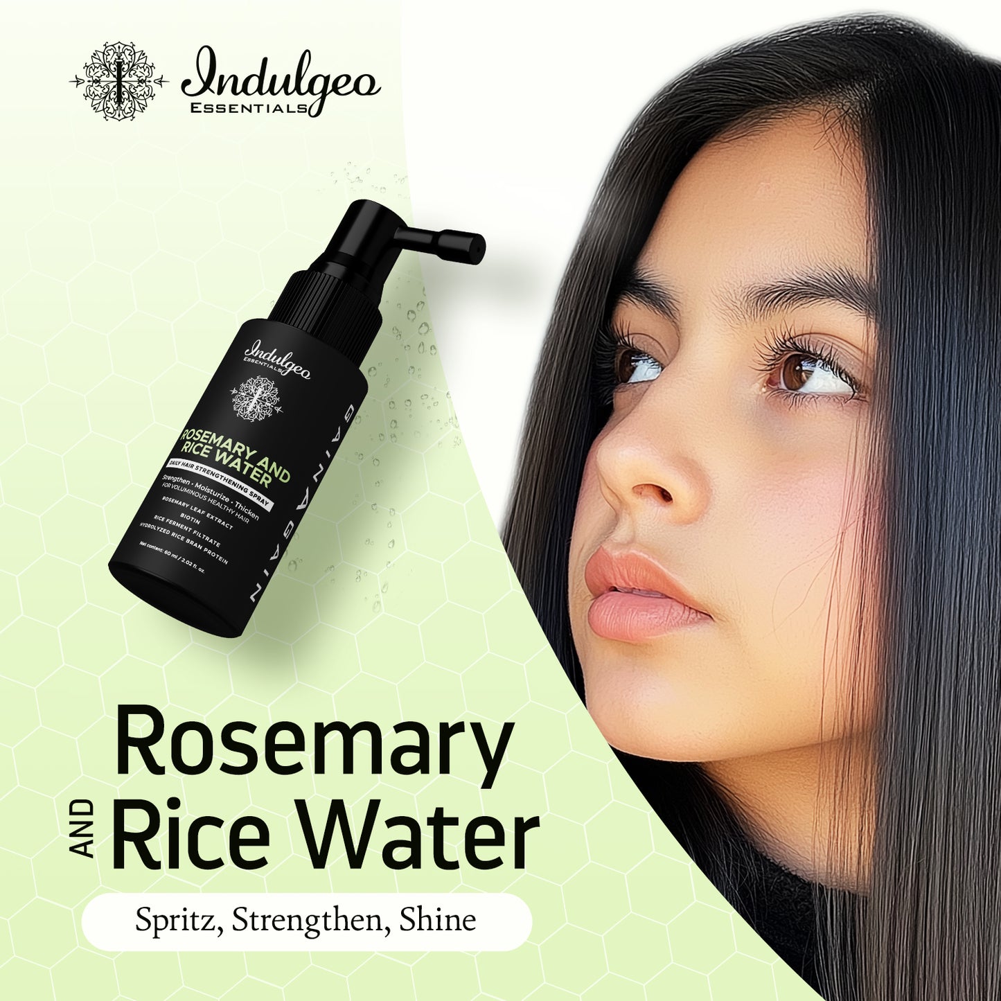 Rosemary & Rice Water Hair Spray Mist For Strengthening & Growth