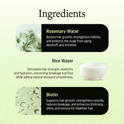 Rosemary & Rice Water Hair Spray Mist For Strengthening & Growth