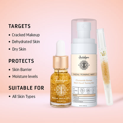 Skin Prep Combo-Rose Gold Oil+Pout It+CRT Mist