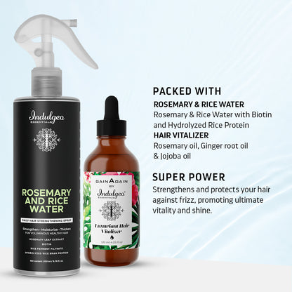 Hair Strengthening Combo - Rosemary & Rice Water + Hair Vitalizer