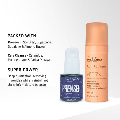 MINI Double Cleansing Combo for All Skin Types - Prenser (20ml) + Cera Cleanse (50ml)