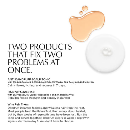 Hair Growth Combo - Anti Dandruff Scalp Tonic + Hair Vitalizer 2.0