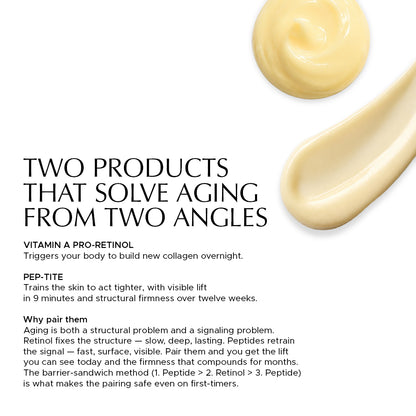 COMBO : Vitamin A Pro Retinol Restoring Essence + Pep Tite - Skin Firming Moisturizer