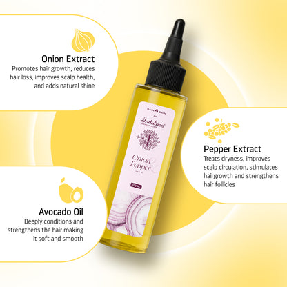 Onion & Pepper Hair Oil For Hair Regrowth (100ml)