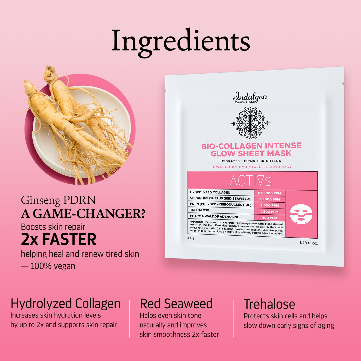 Ginseng PDRN - Bio Collagen Intense Glow Sheet Mask (new)