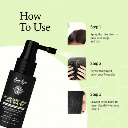 Rosemary & Rice Water Hair Spray Mist For Strengthening & Growth