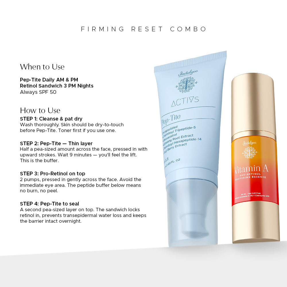 COMBO : Vitamin A Pro Retinol Restoring Essence + Pep Tite - Skin Firming Moisturizer