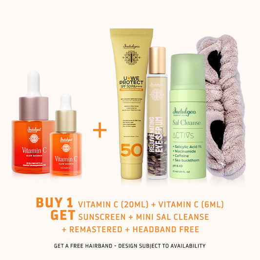 BUY Full Size & Mini Vitamin C - GET Sunscreen, Mini Sal Cleanse, Remastered Eye Serum, Headband FREE