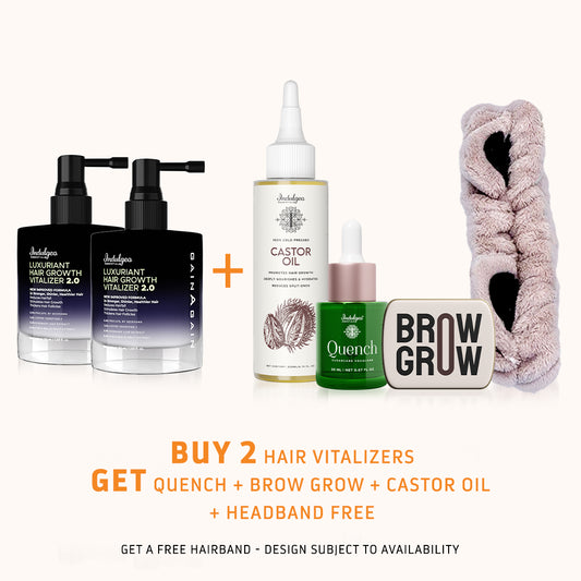 BUY 2 Hair Vitalizers : GET Quench, Brow Grow, Castor Oil, Headband FREE