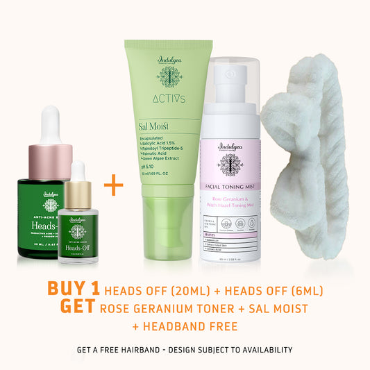 BUY Full Size & Mini Heads Off : GET Rose Geranium Toner, Sal Moist, Headband FREE