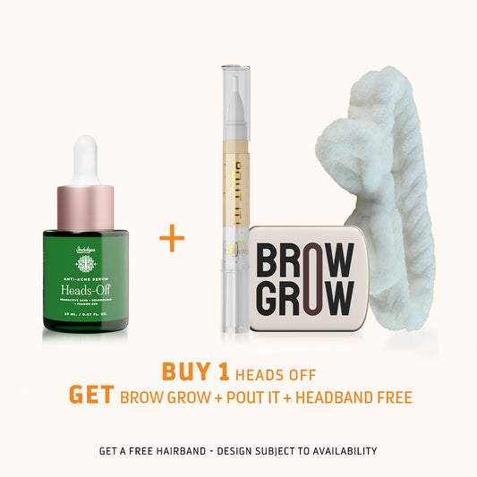 BUY Heads Off : GET Brow Grow, Pout It, Headband FREE