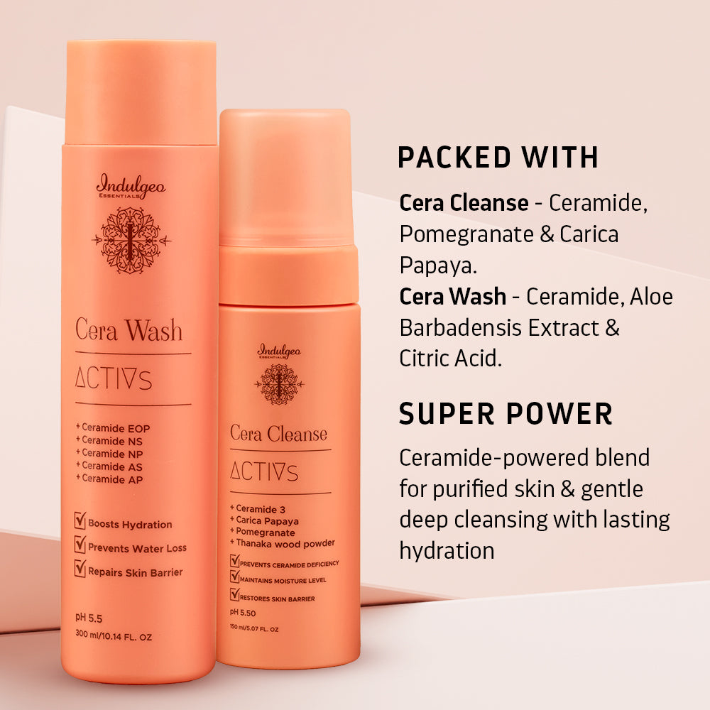 COMBO : Cera Body Wash & Cera Cleanse Face Wash (150ML) + Canvas Pouch