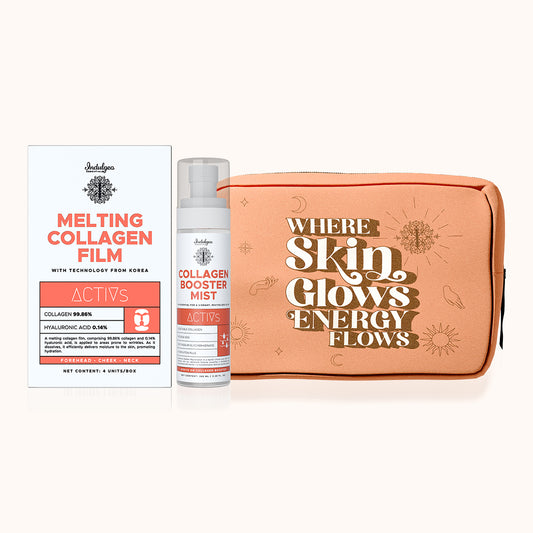 COMBO: Collagen Booster Mist & Melting Collagen Film (2 Sachets) & Orange Canvas Pouch