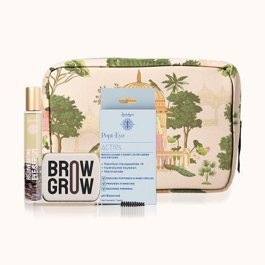 Eyeconic COMBO: Remastered Eye Serum | Brow Grow | Pept Eye 1 sachet | Canvas Pouch