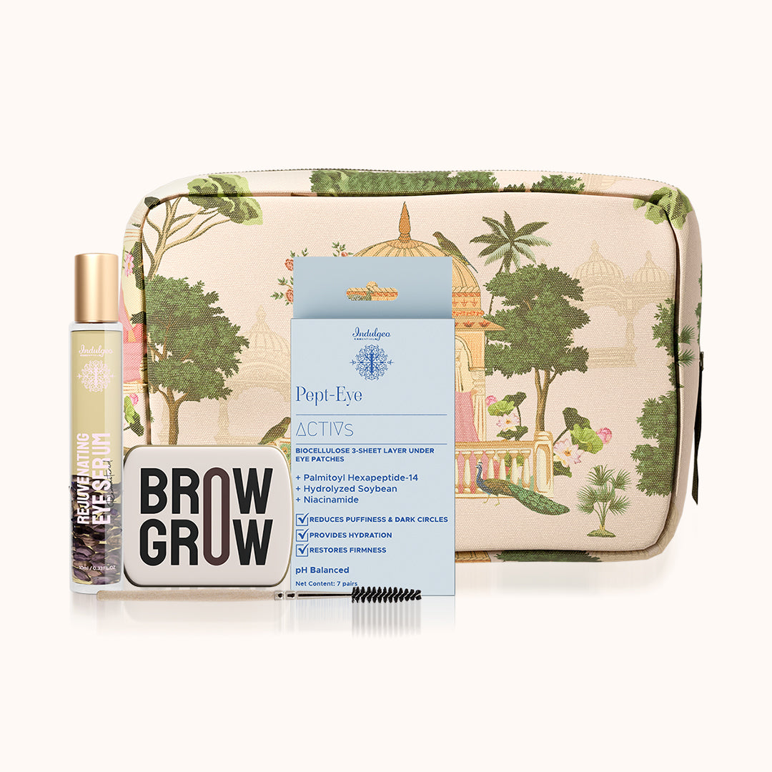 Eyeconic COMBO: Remastered Eye Serum | Brow Grow | Pept Eye 1 sachet | Canvas Pouch