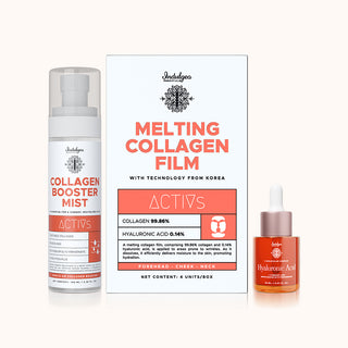 HYDRATION COMBO: Melting Collagen Film Sheet Mask (4 Units) + Collagen Booster Mist + Five Molecular Complex Hyaluronic Acid