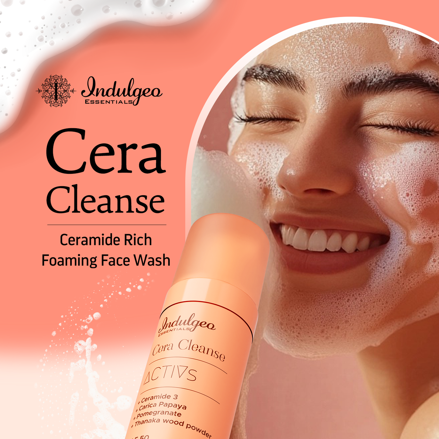 MINI CERA CLEANSE - Ceramide Foaming Face Wash For Barrier Repair & Deep Cleanse (50ml)