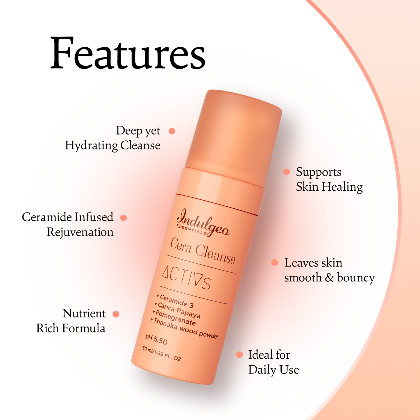 MINI CERA CLEANSE - Ceramide Foaming Face Wash For Barrier Repair & Deep Cleanse (50ml)
