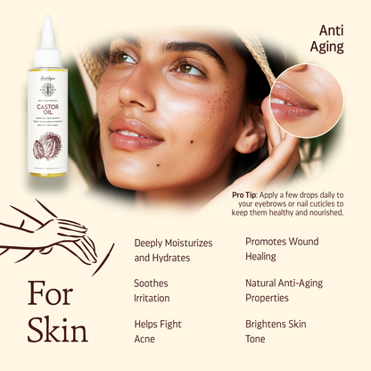 Castor Oil - 100% Cold Pressed Oil 200ml