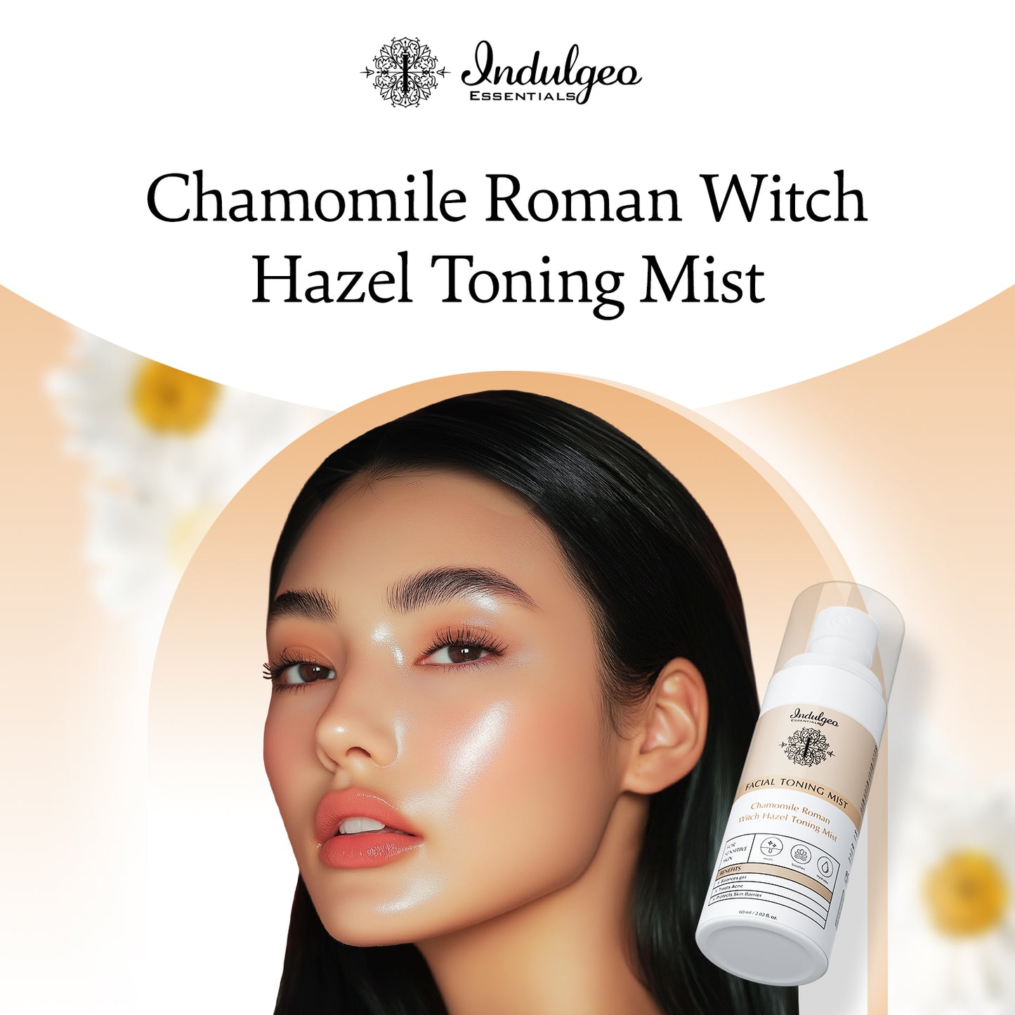 Chamomile Roman Witch Hazel Facial Toning Mist For Sensitive Skin (60ml)