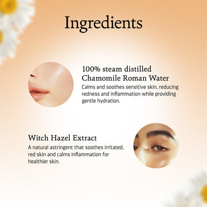 Chamomile Roman Witch Hazel Facial Toning Mist For Sensitive Skin (60ml)