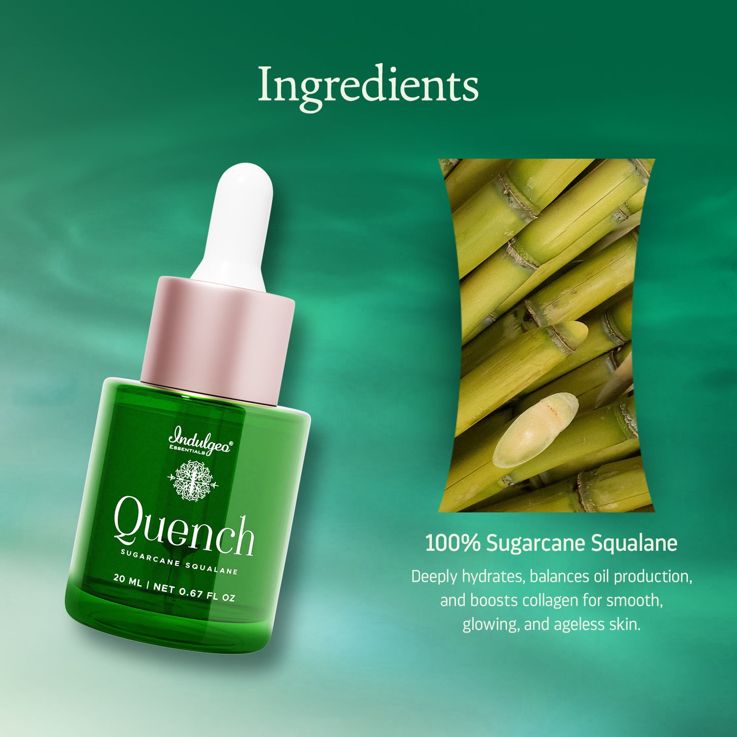 Quench – 100% Pure Sugarcane Squalane | India’s First Skin Hydration Anomaly